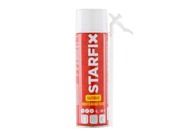 Пена монтажная бытовая всесезонная STARFIX Straw Foam (500мл) (Выход пены до 20 литров), Россия