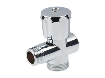 Кран вентильный 1/2" нар. х3/4" нар. х1/2" вн. для стир. машины ХРОМ.