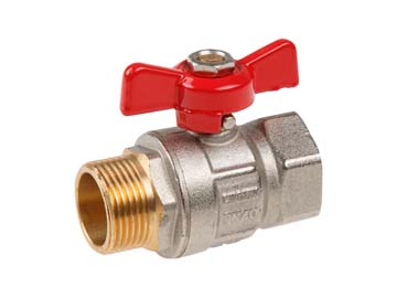 Кран шаровый 3/4" нар.-вн. бабочка PN40