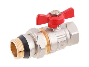 Кран шаровый 1" нар.-вн. бабочка со сгоном PN40, AV Engineering