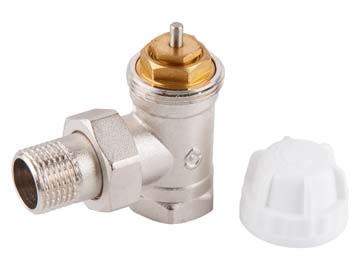 Кран вентильный угловой 1/2" вн.-нар. для радиатора под термоголову