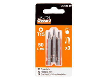 Насадка TORX T15 50мм 3шт GP3518-50, GEPARD
