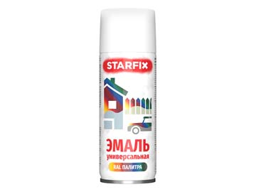 Краска-эмаль аэроз. универсальная белый матовый 520мл 9003, STARFIX