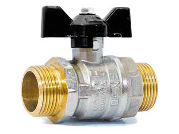 Кран шаровый 3/4" нар.-нар. бабочка PN40