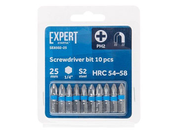 Насадка крестообразная PH2 25мм 10шт EXPERT SE8502-25, STARTUL