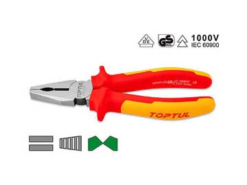 Плоскогубцы 200мм диэлектрические 1000V, TOPTUL