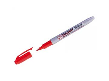 Маркер перманентный Crown "Multi Marker Super Slim" красный, пулевидный, CROWN маркеры