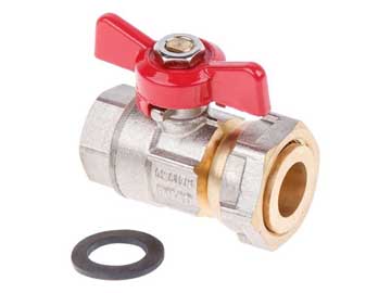Кран шаровый с накидной гайкой 1/2" вн. х3/4" вн. PN40, AV Engineering
