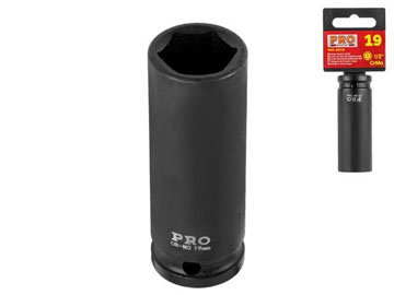 Головка ударная 1/2" 19мм 6гр. глубокая PRO-30119, PRO STARTUL