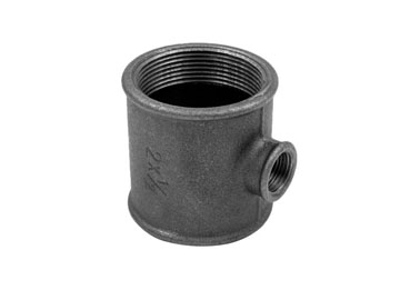 Тройник ред. 2" х1 1/2" чугун черн., AV Engineering