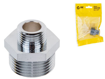 Ниппель ред. 1" нар. х1/2" нар. ХРОМ, инд. упак., AV Engineering