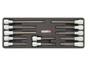 Набор-сет бит под трещотку 1/2" EXTRA LONG 12шт. 136х364мм, TOPTUL