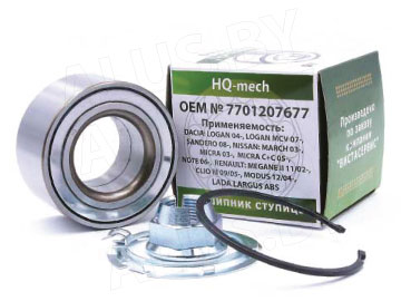 Подшипник ступицы передней Dacia, Nissan, Renault, Lada Largus с ABS, 7701207677, HQ-mech